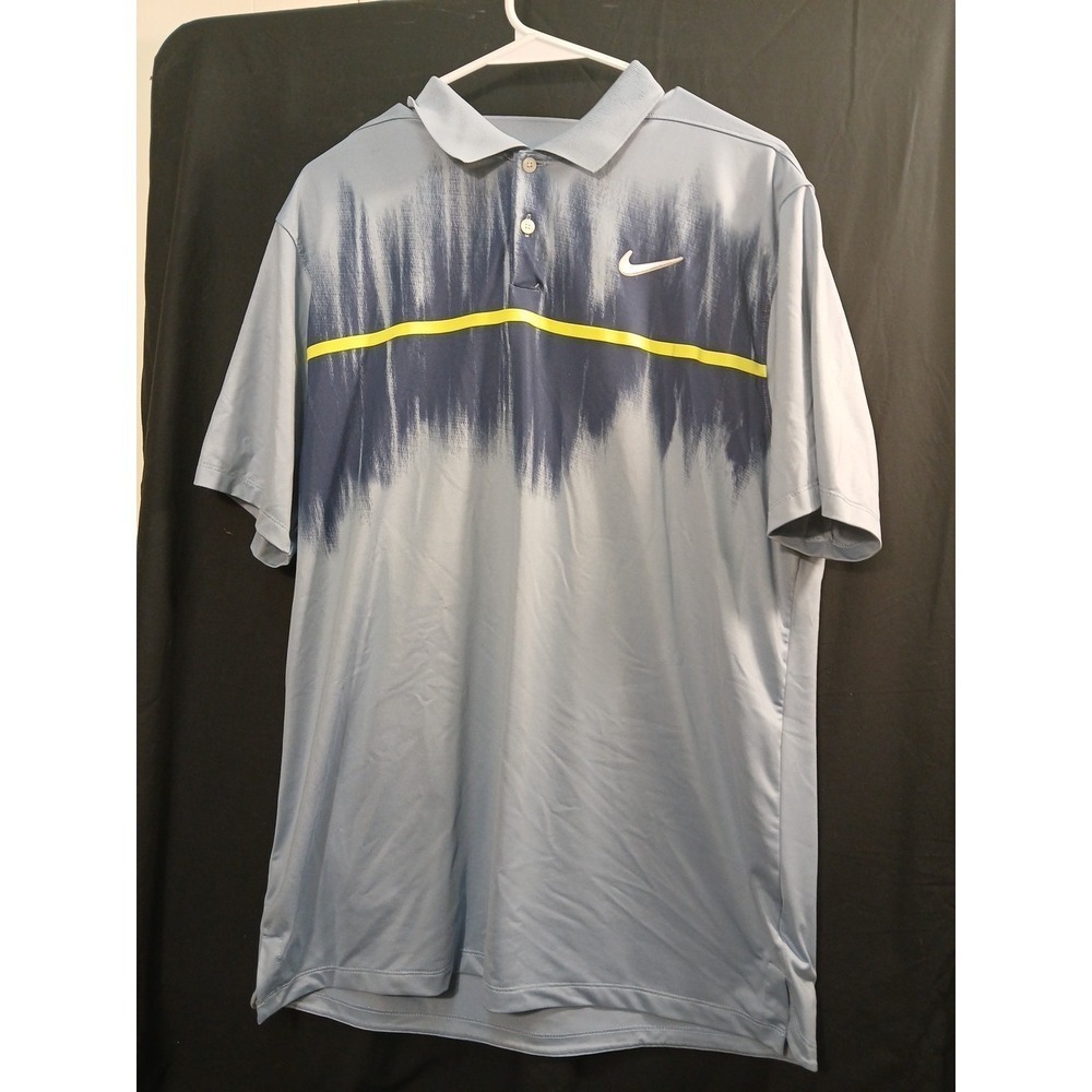 Nike Dri-Fit Vapor Golf Polo CN6806-460 Mens MEDIUM Blue Volt VGC!!